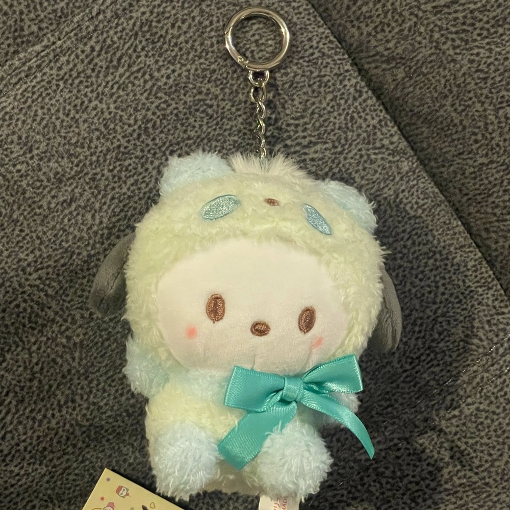 Pochacco Plush x Panda Cosplay Costume Keychain